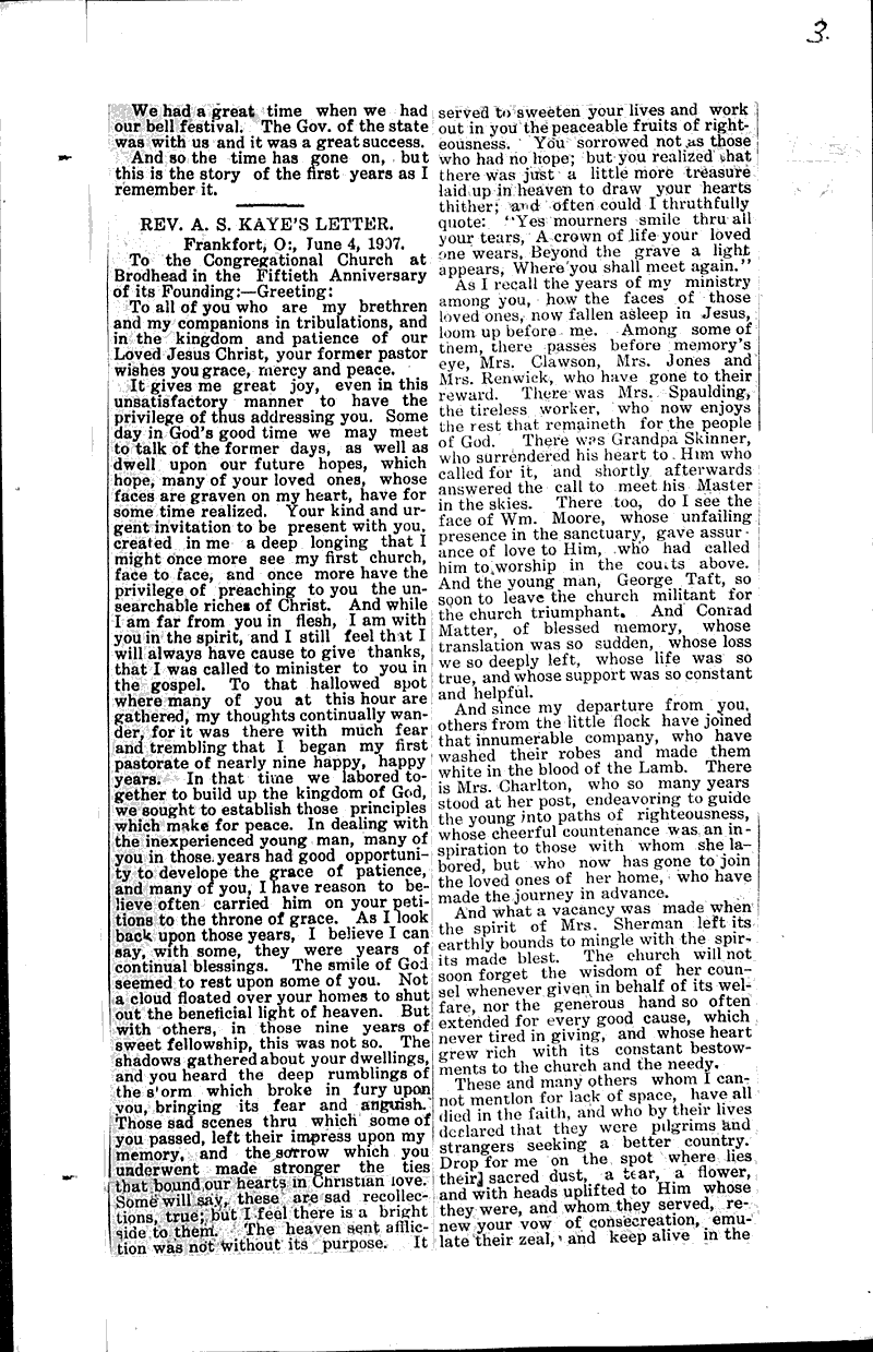 Church celebrates its Fiftieth Anniversary Newspaper Article/Clipping