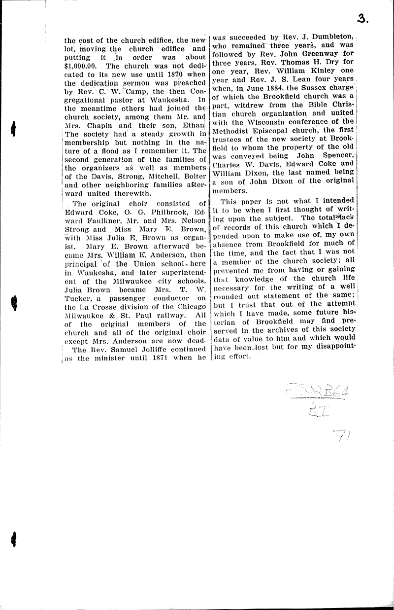  Source: Waukesha Daily Freeman Topics: Church History Date: 1927-06-15