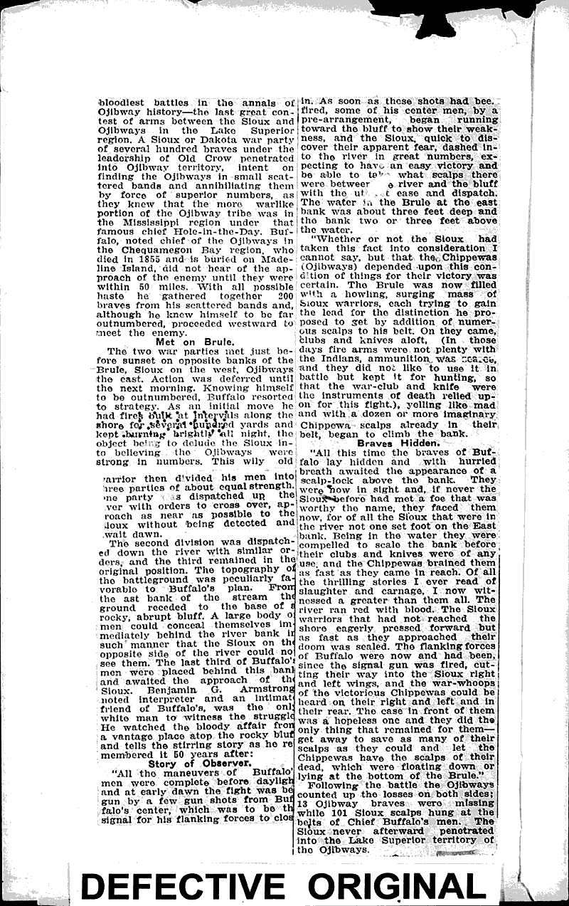 Brule River a historic site Newspaper Article/Clipping Wisconsin