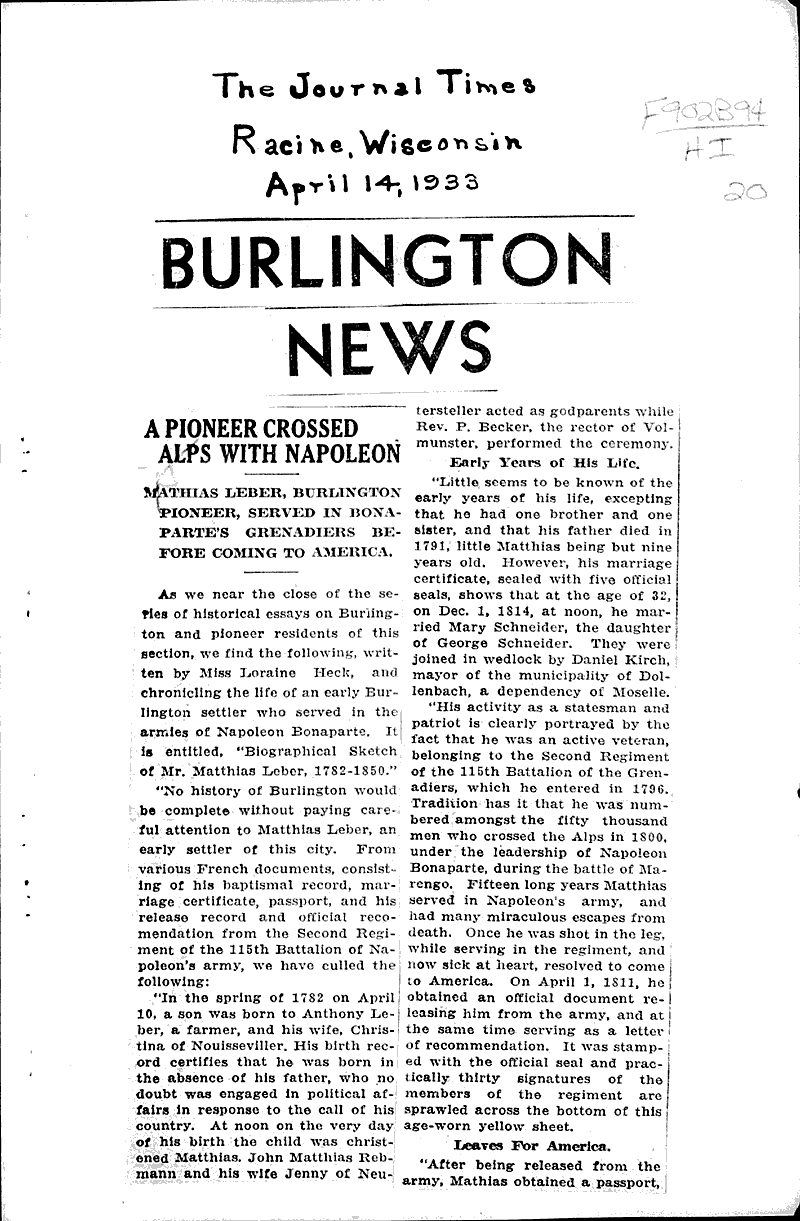  Source: Racine Journal-Times Date: 1933-04-14