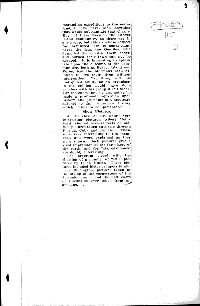  Source: Racine Journal-News Topics: Church History Date: 1930-04-08