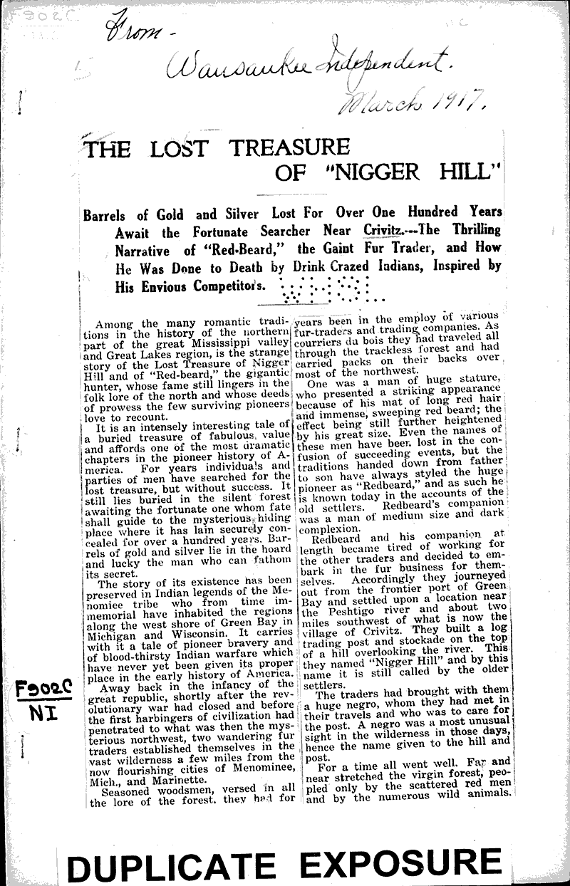  Source: Wausaukee Independent Topics: Indians and Native Peoples Date: 1917-03-??