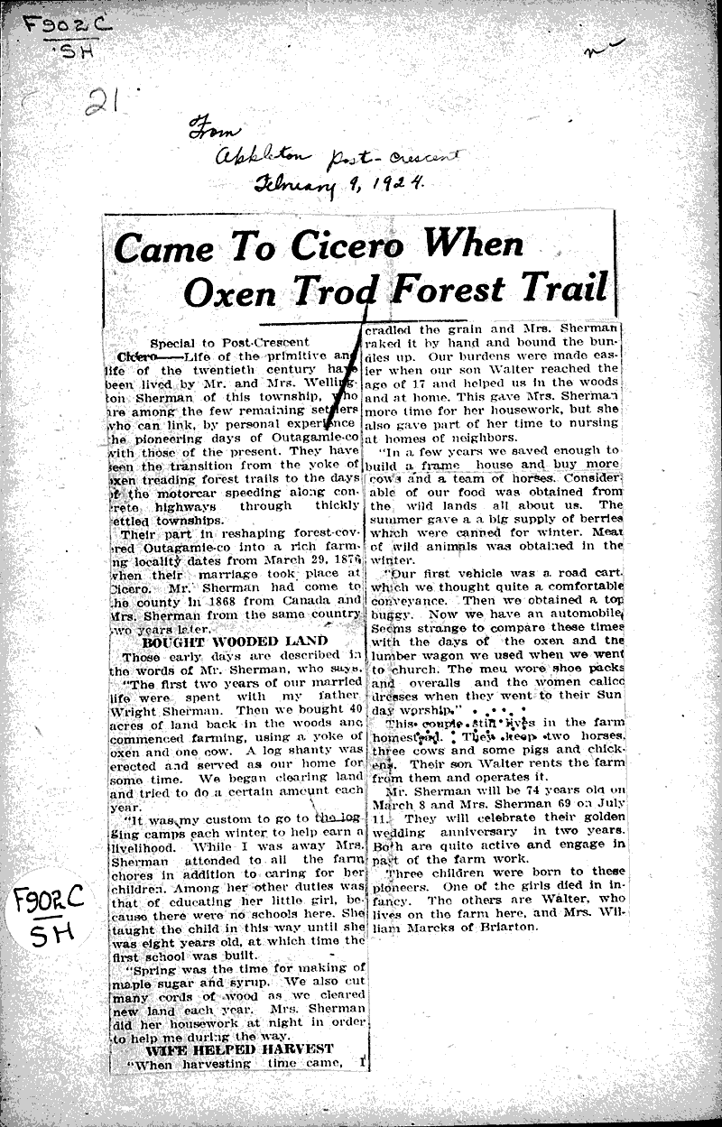  Source: Appleton Post-Crescent Topics: Immigrants Date: 1924-02-09