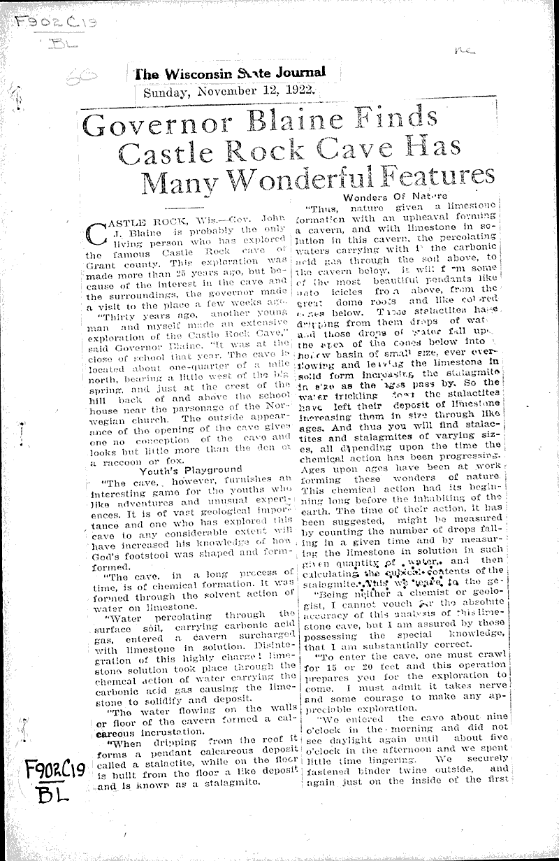  Source: Wisconsin State Journal Date: 1922-11-12