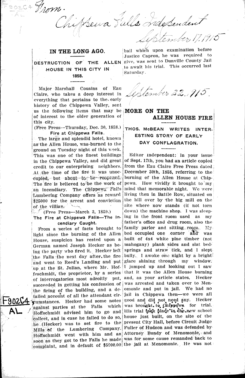  Source: Chippewa Falls Independent Topics: Architecture Date: 1915-09-17
