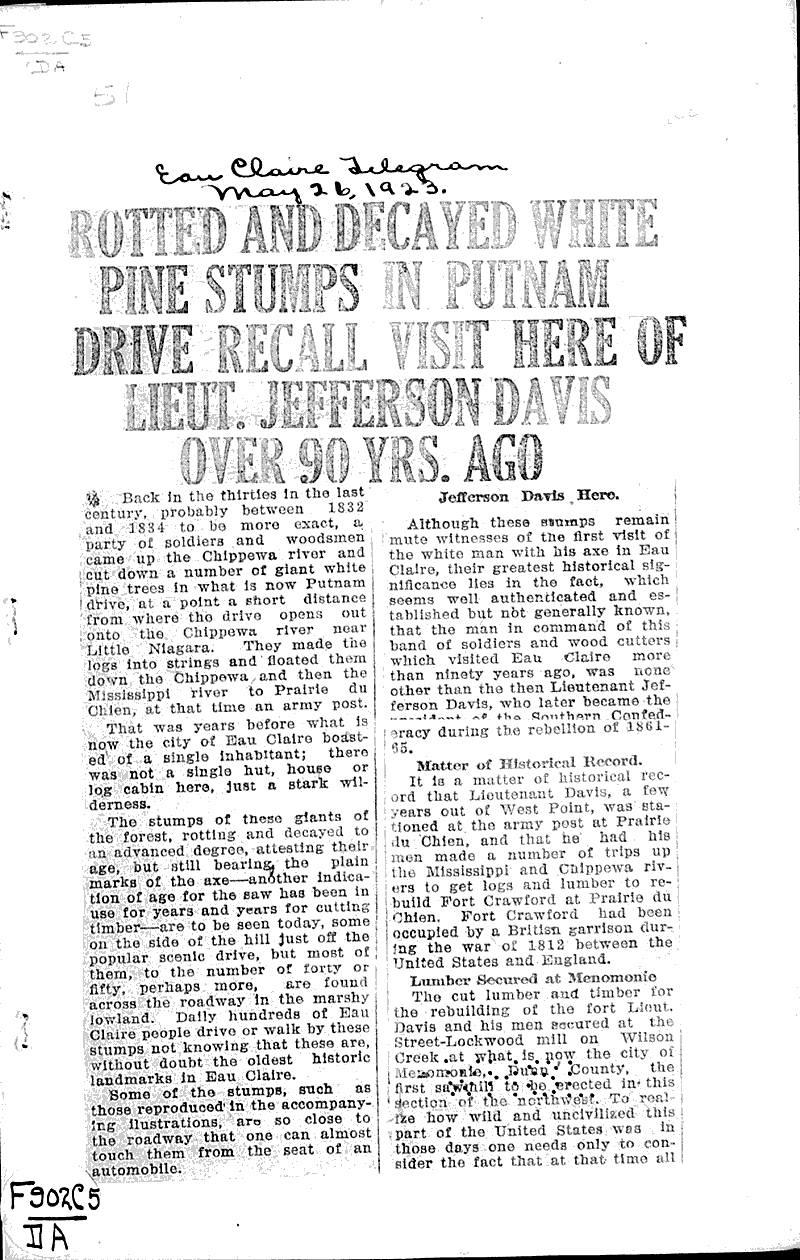  Source: Eau Claire Telegram Date: 1923-05-26