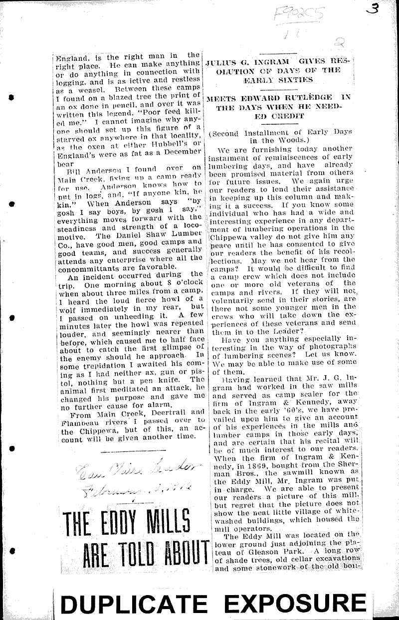  Source: Eau Claire Telegram Topics: Industry Date: 1916-02-02