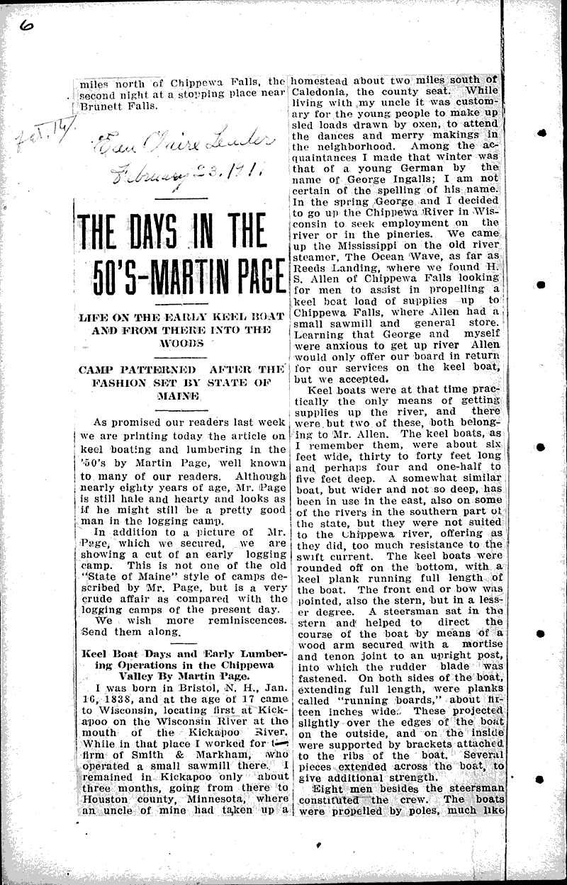  Source: Eau Claire Telegram Topics: Industry Date: 1916-02-02