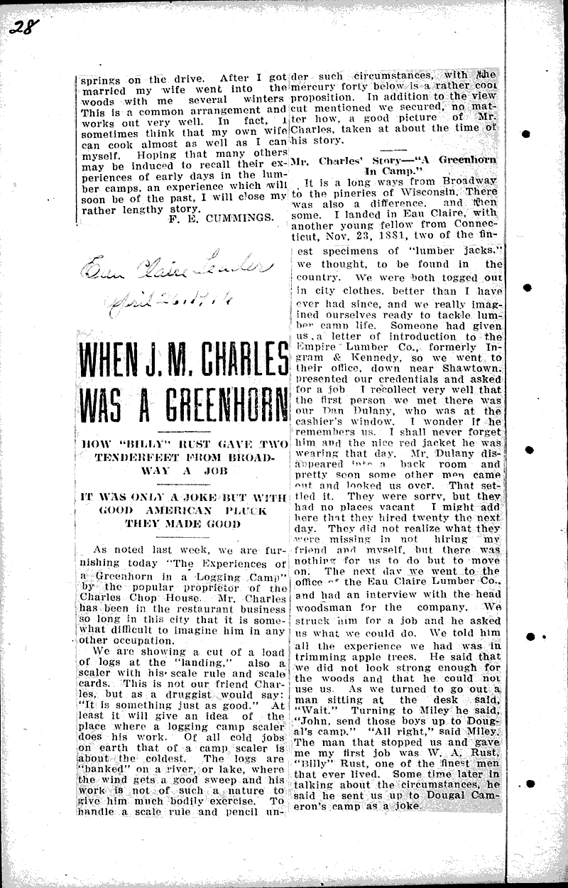  Source: Eau Claire Telegram Topics: Industry Date: 1916-02-02