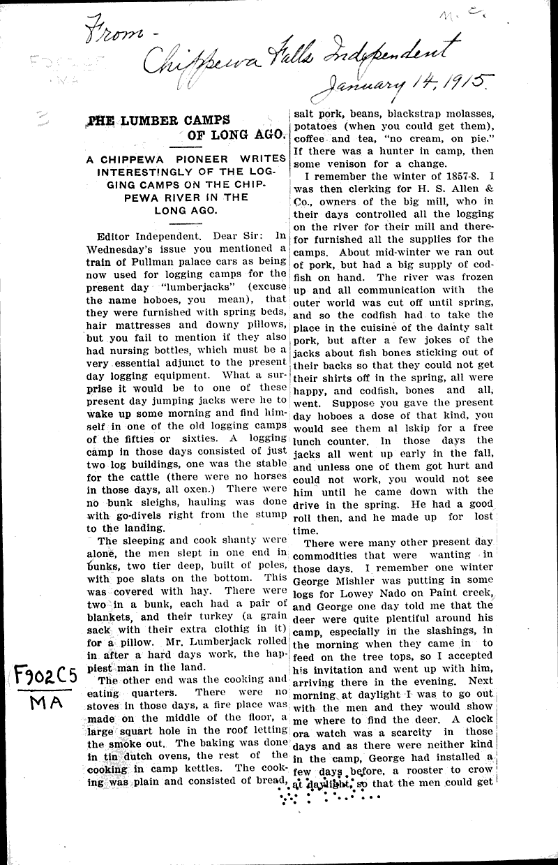 Source: Chippewa Falls Independent Topics: Industry Date: 1915-01-14
