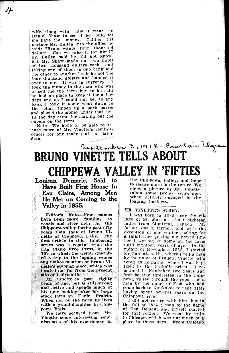  Source: Eau Claire Telegram Date: 1919-05-05
