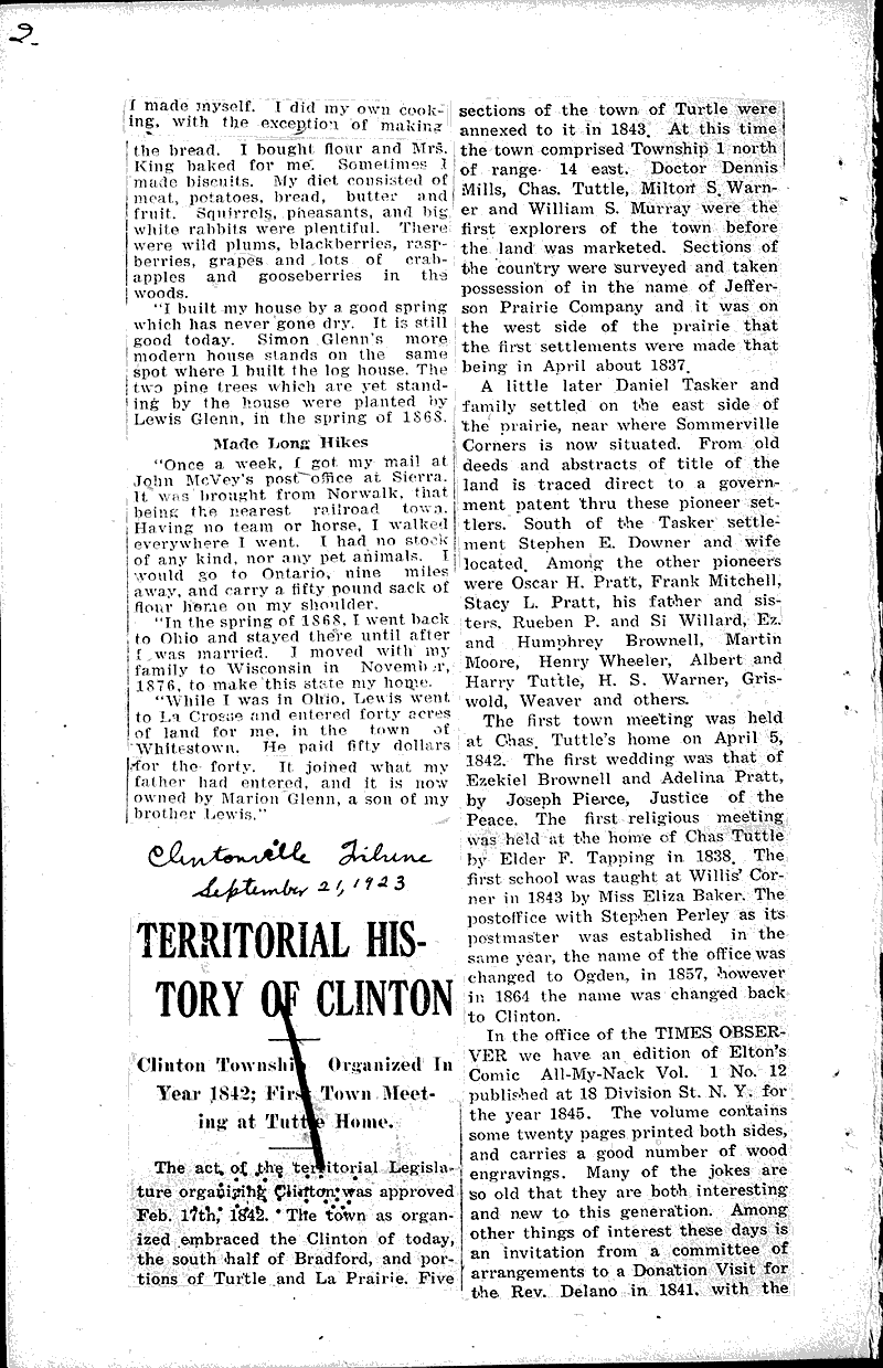 Viroqua pioneer recounts the days of the log house Newspaper Article