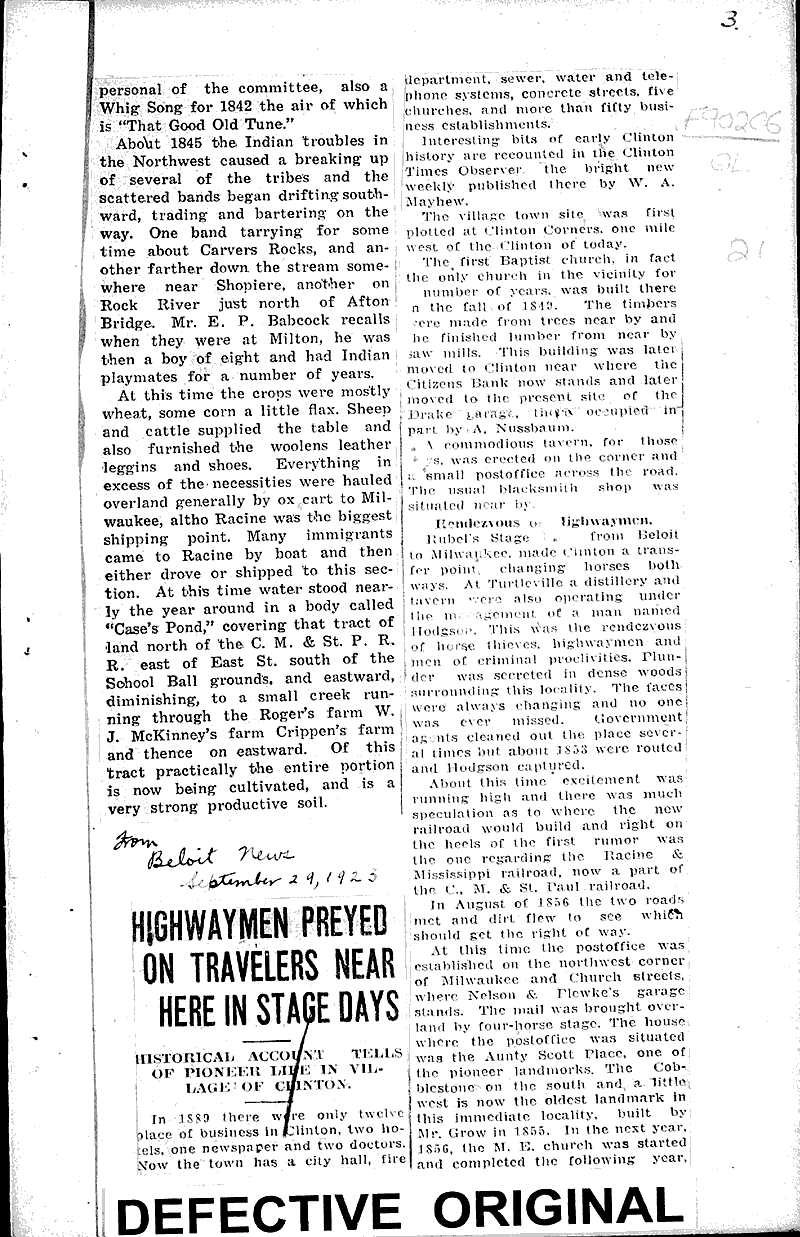Viroqua pioneer recounts the days of the log house Newspaper Article
