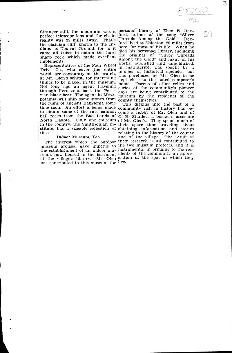 City of Clintonville places public museum in its park Newspaper