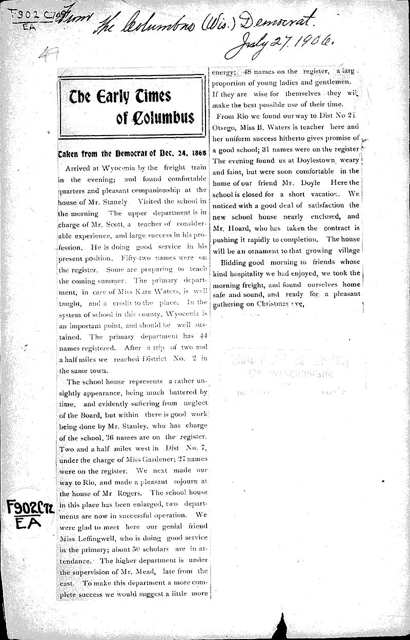 Source: Columbus Democrat Date: 1906-07-27