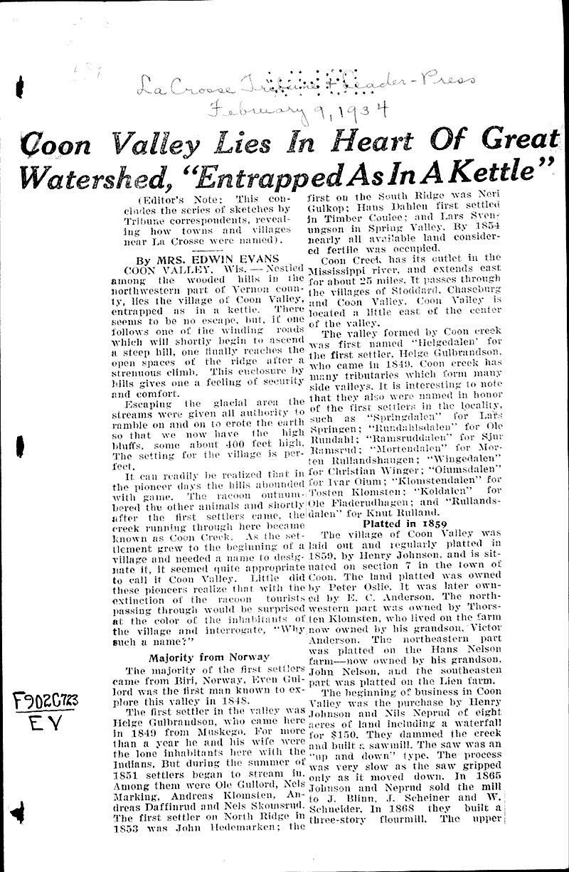  Source: La Crosse Tribune and Leader-Press Date: 1934-02-09