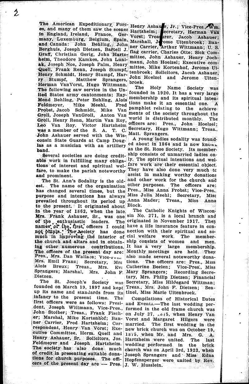  Source: Chilton Times Topics: Church History Date: 1923-08-18