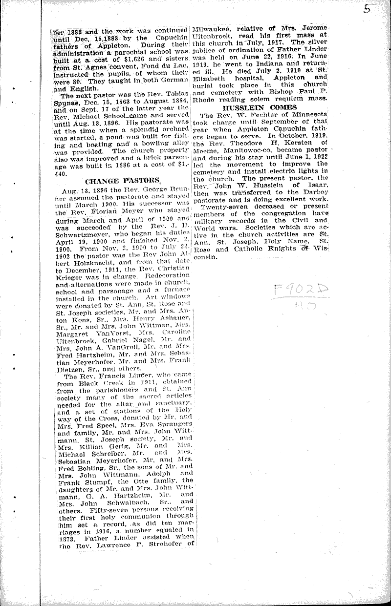  Source: Chilton Times Topics: Church History Date: 1923-08-18