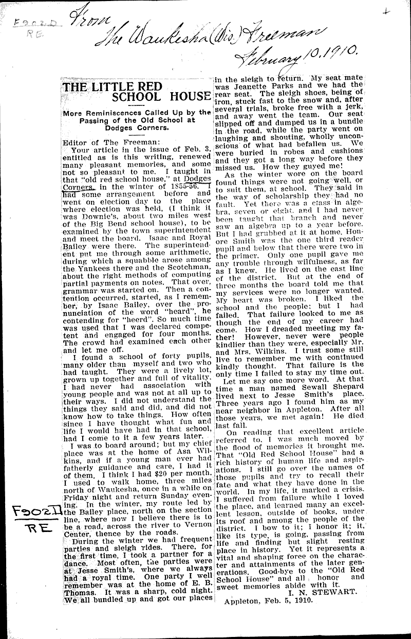  Source: Waukesha Freeman Date: 1910-02-10