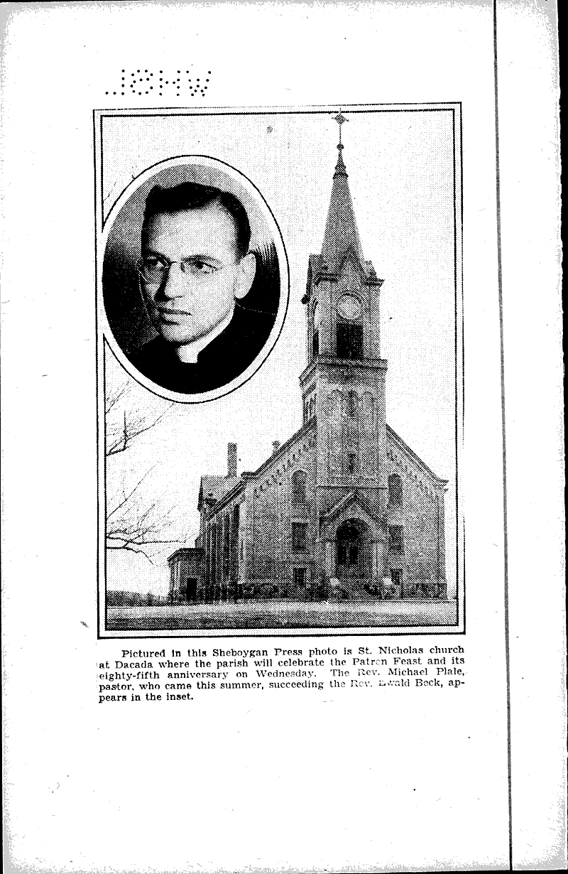 First catholic church in county plans anniversary Source: Sheboygan Daily Press Topics: Church History Date: 1933-12-04