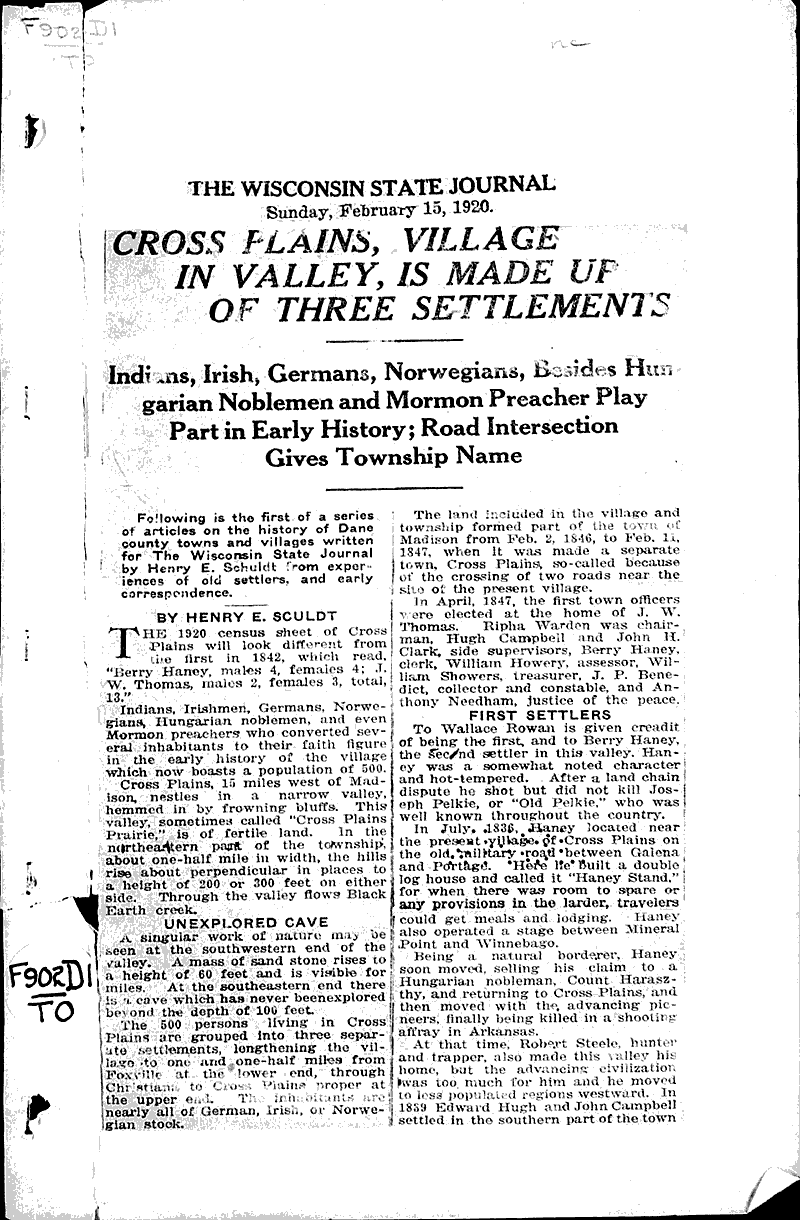  Source: Wisconsin State Journal Topics: Immigrants Date: 1920-02-15