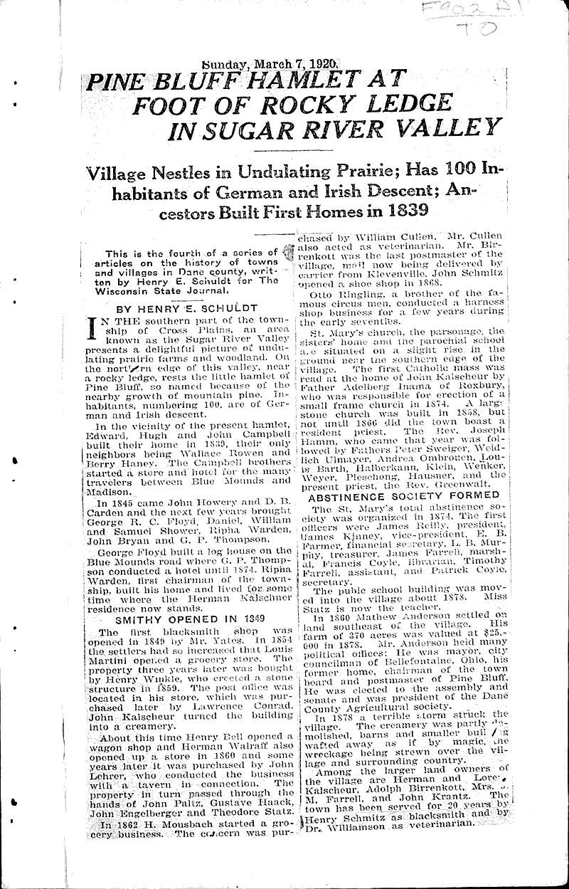  Source: Wisconsin State Journal Topics: Immigrants Date: 1920-03-07