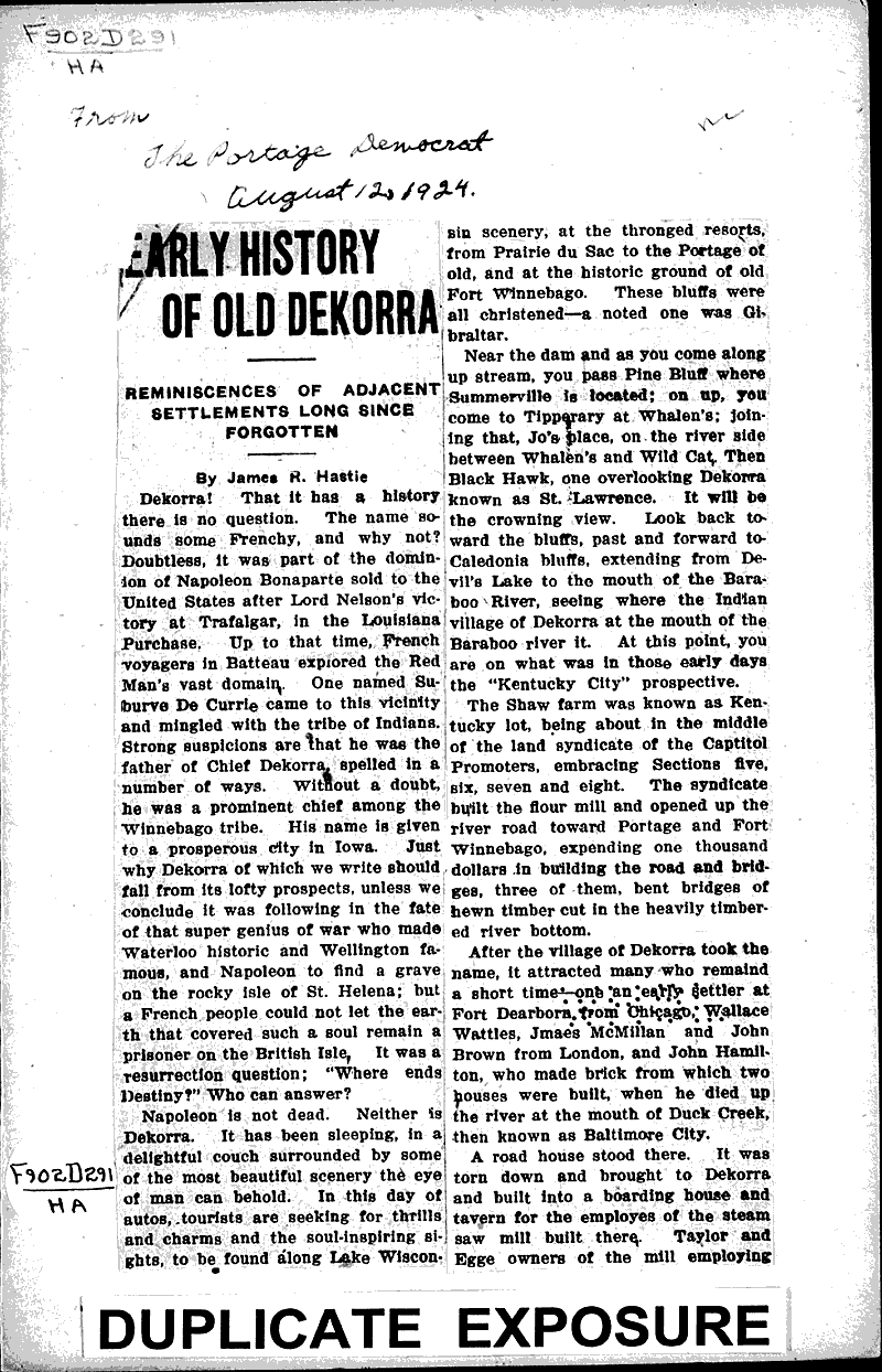  Source: Portage Democrat Topics: Architecture Date: 1924-08-12