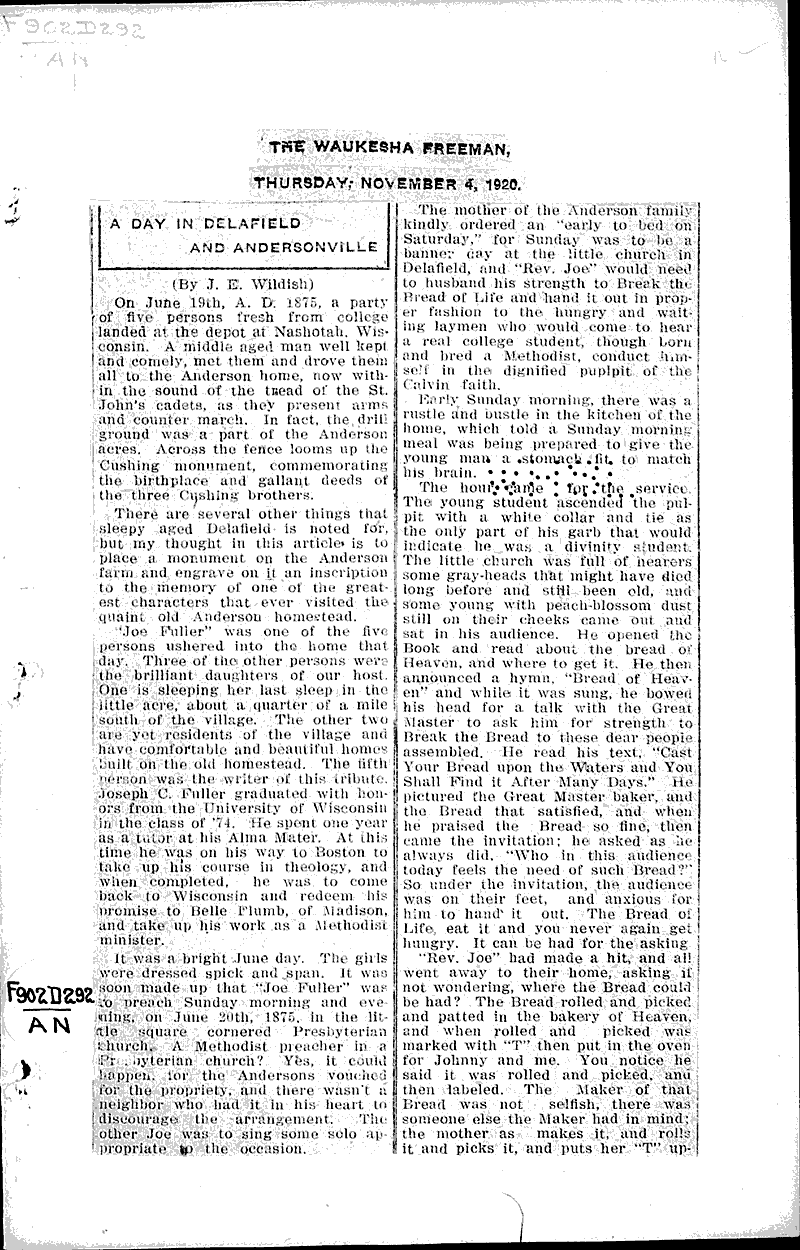  Source: Waukesha Freeman Topics: Voyages and Travels Date: 1920-11-04