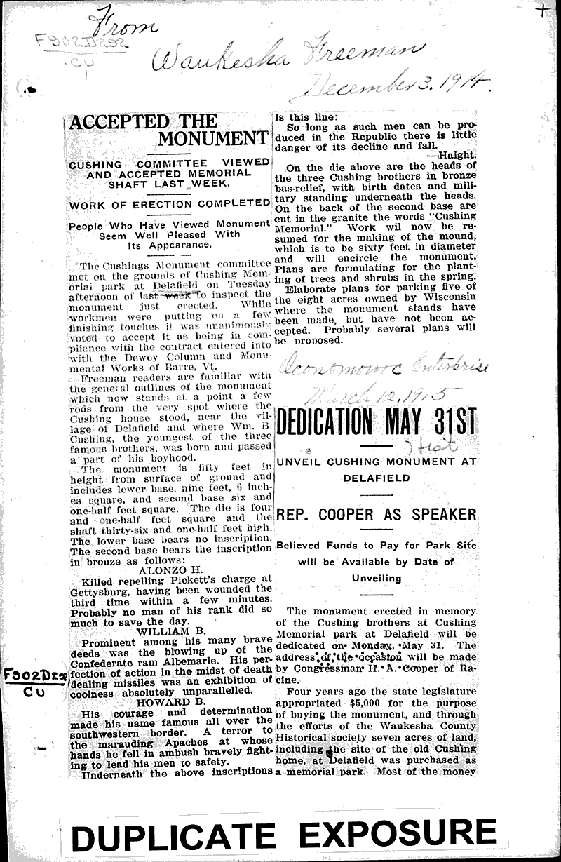  Source: Oconomowoc Enterprise Topics: Architecture Date: 1915-03-12