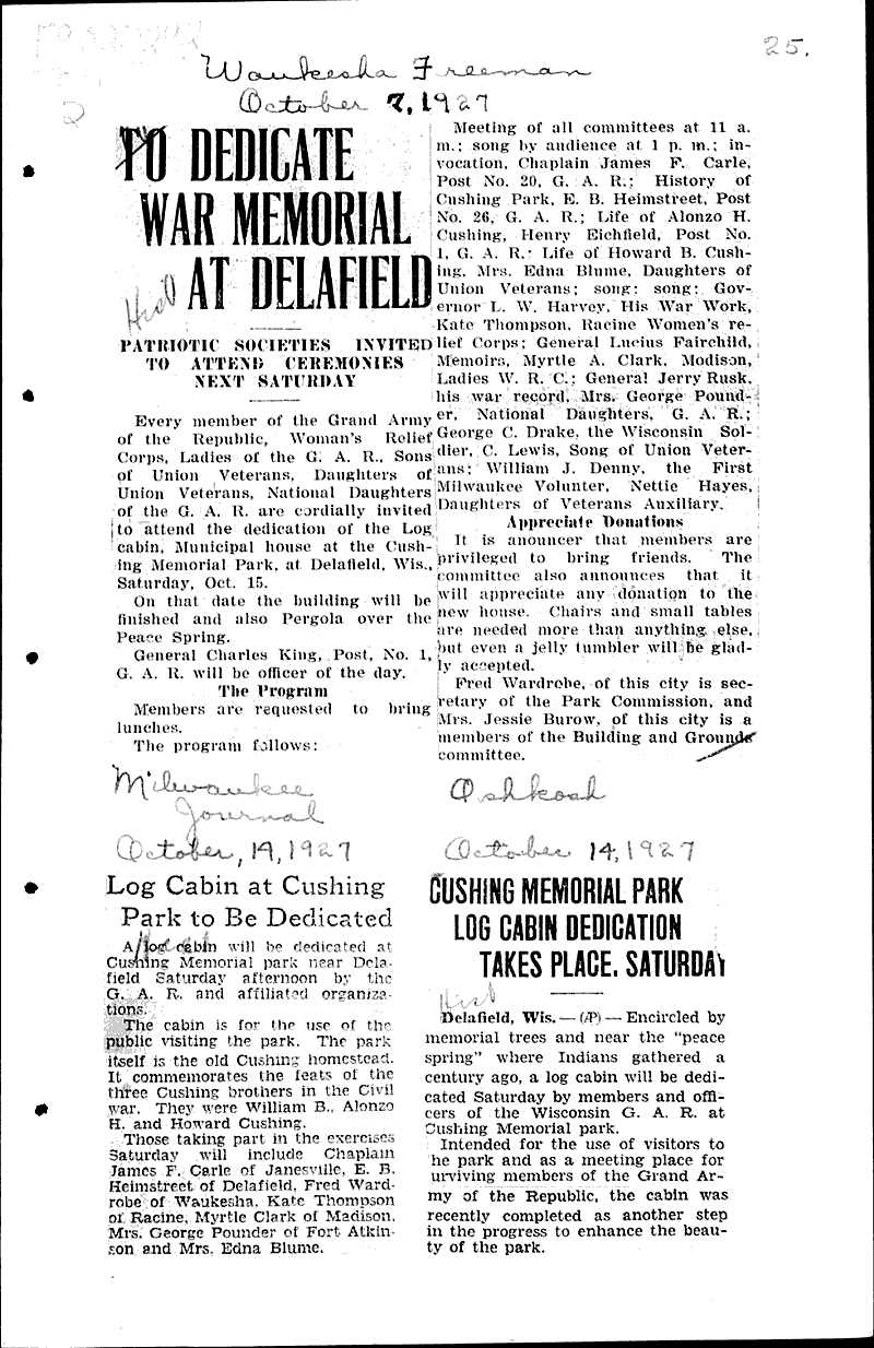  Source: Oshkosh Topics: Architecture Date: 1927-10-14