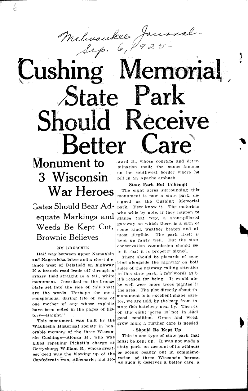  Source: La Crosse Tribune Topics: Civil War Date: 1926-04-17