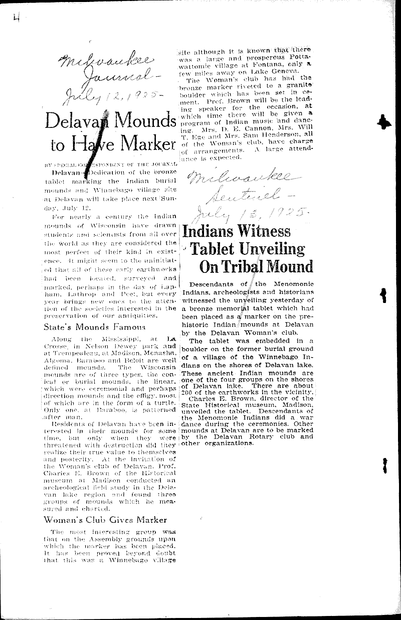  Source: Lake Geneva News Topics: Indians and Native Peoples Date: 1925-03-19