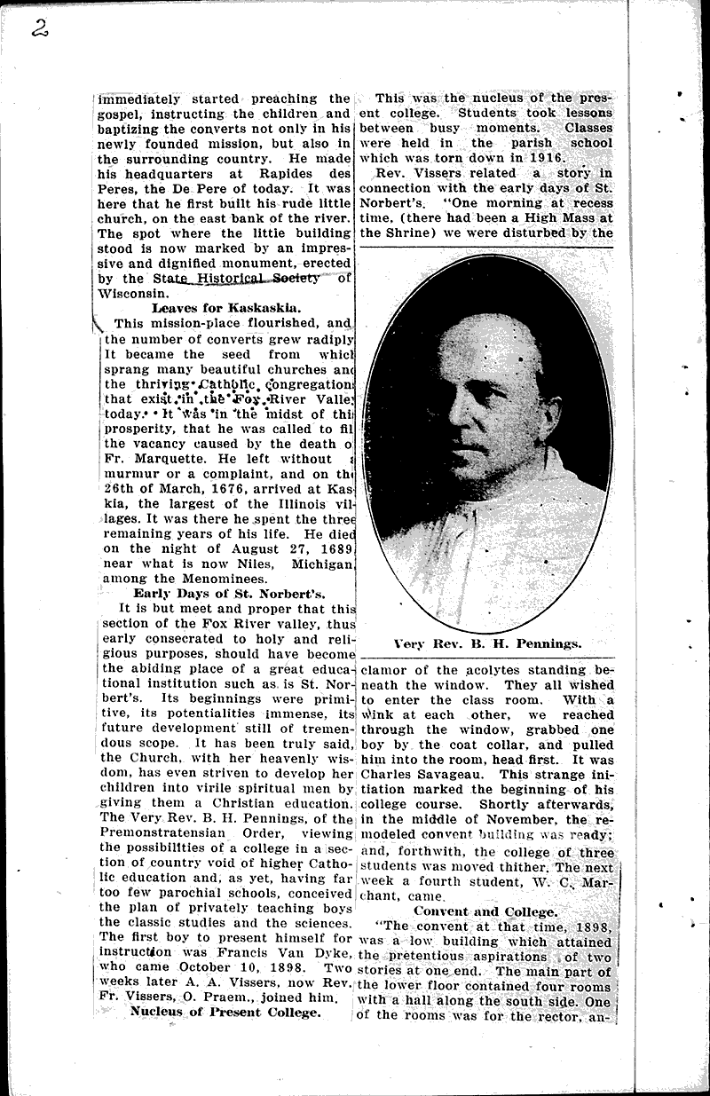  Source: De Pere Democrat Topics: Church History Date: 1917-08-17