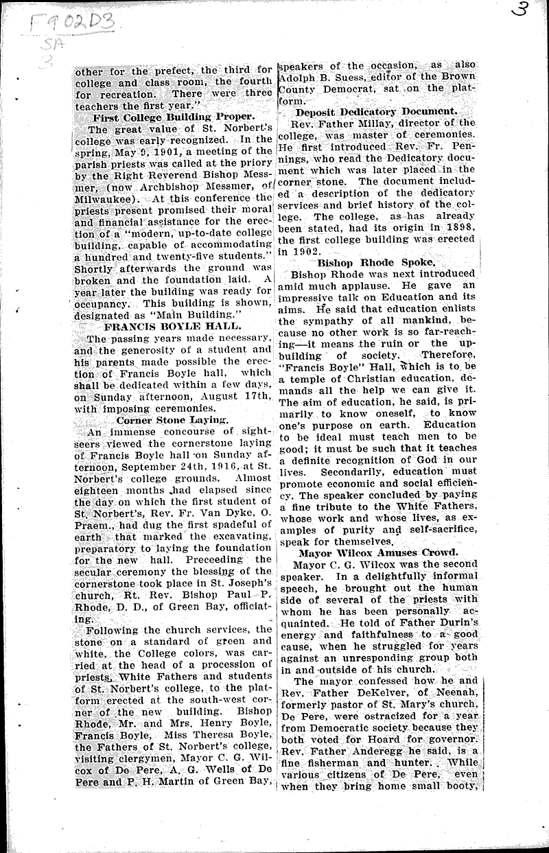  Source: De Pere Democrat Topics: Church History Date: 1917-08-17