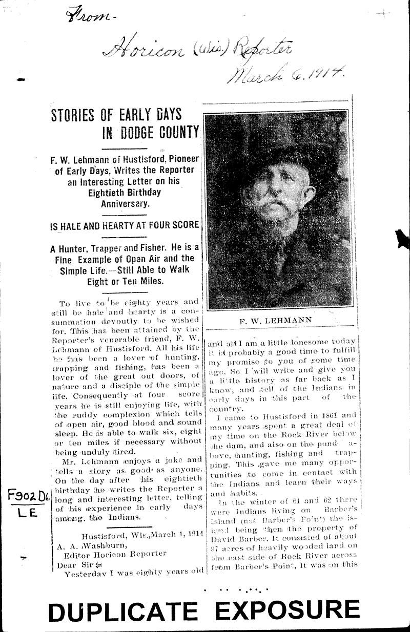  Source: Horicon Reporter Topics: Immigrants Date: 1914-03-06
