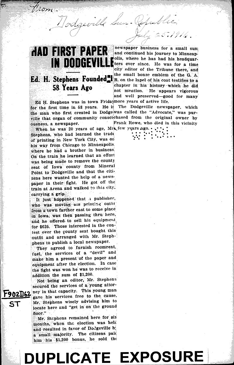  Source: Dodgeville Sun-Republic Topics: Industry Date: 1916-07-25