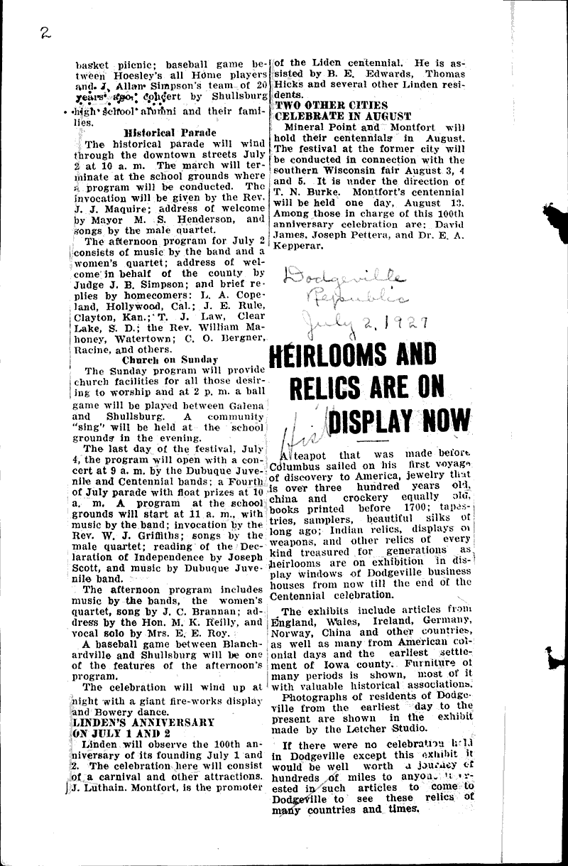  Source: Wisconsin State Journal Topics: Social and Political Movements Date: 1927-06-01