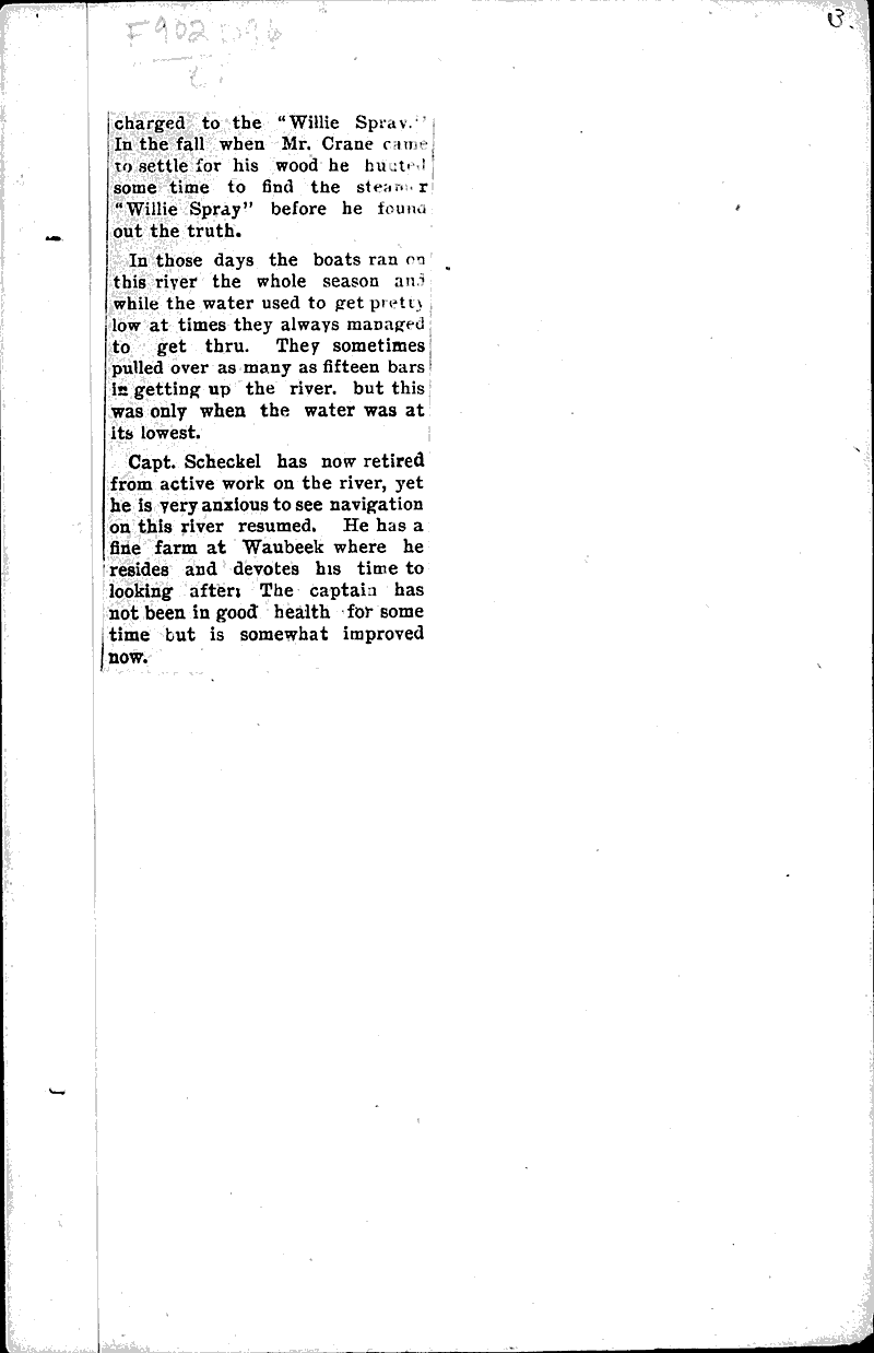 Early history Newspaper Article/Clipping Wisconsin Historical Society