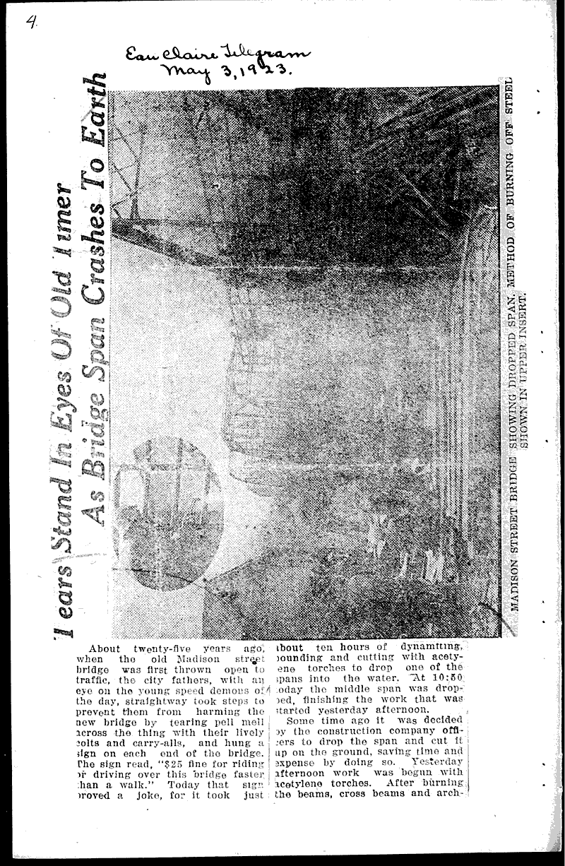  Source: Eau Claire Telegram Topics: Architecture Date: 1923-05-03