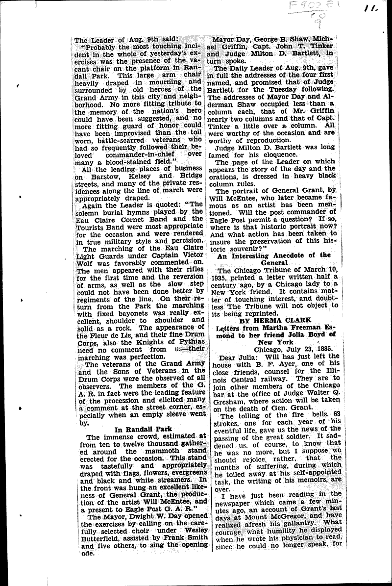  Source: Eau Claire Telegram Topics: Civil War Date: 1935-08-03