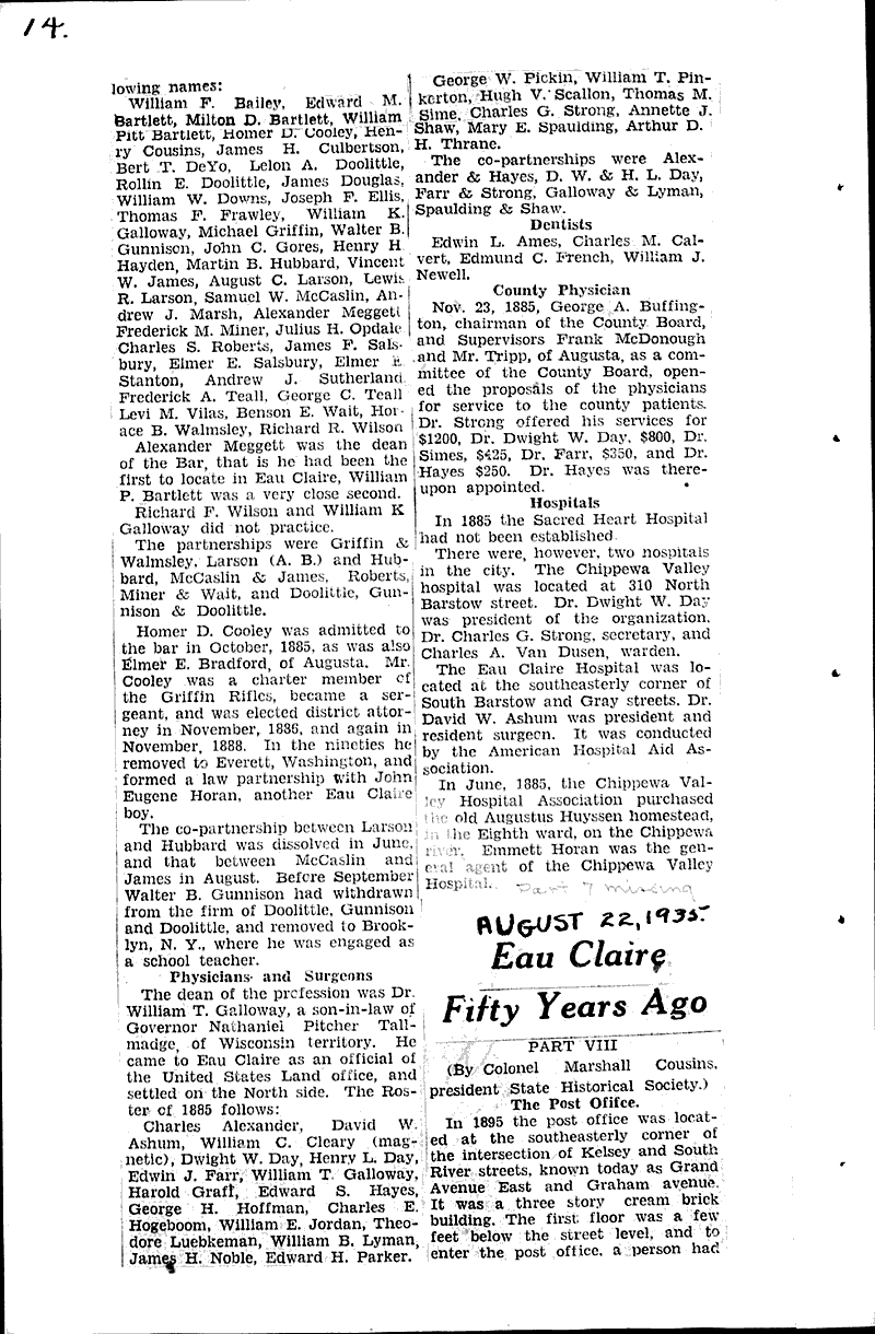  Source: Eau Claire Telegram Topics: Civil War Date: 1935-08-03