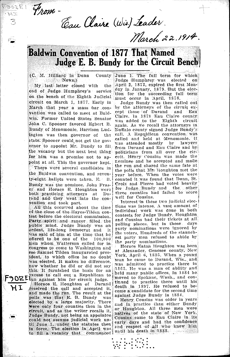  Source: Eau Claire Leader Topics: Government and Politics Date: 1914-03-22