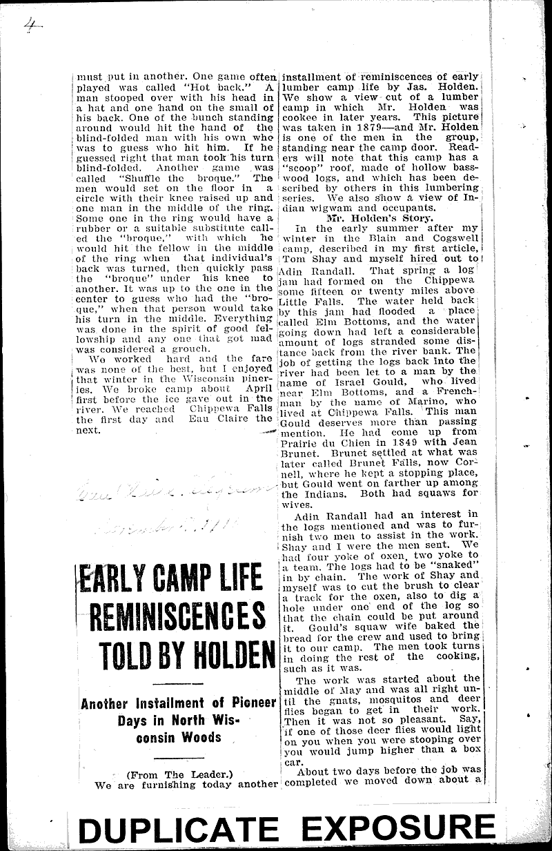  Source: Eau Claire Telegram Topics: Civil War Date: 1916-11-10