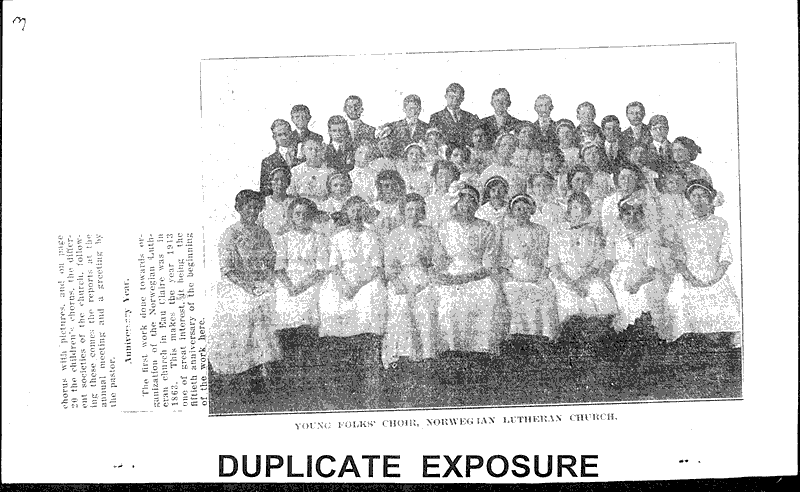  Source: Eau Claire Telegram Topics: Church History Date: 1913-02-13