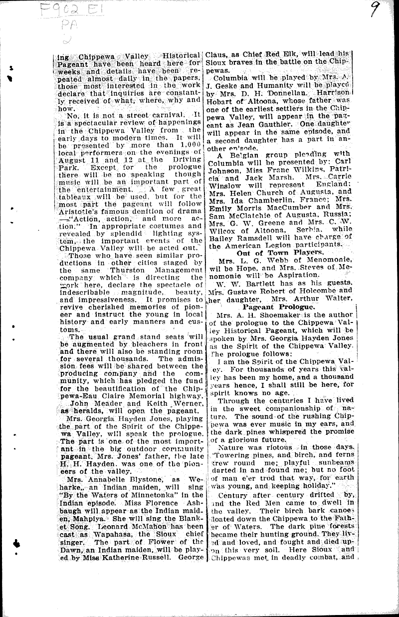 Source: Eau Claire Leader Topics: Art and Music Date: 1921-08-04