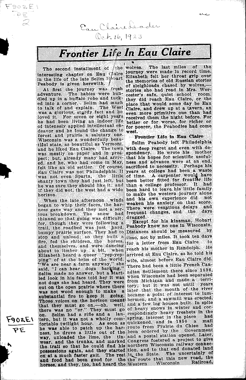  Source: Eau Claire Leader Date: 1923-10-16