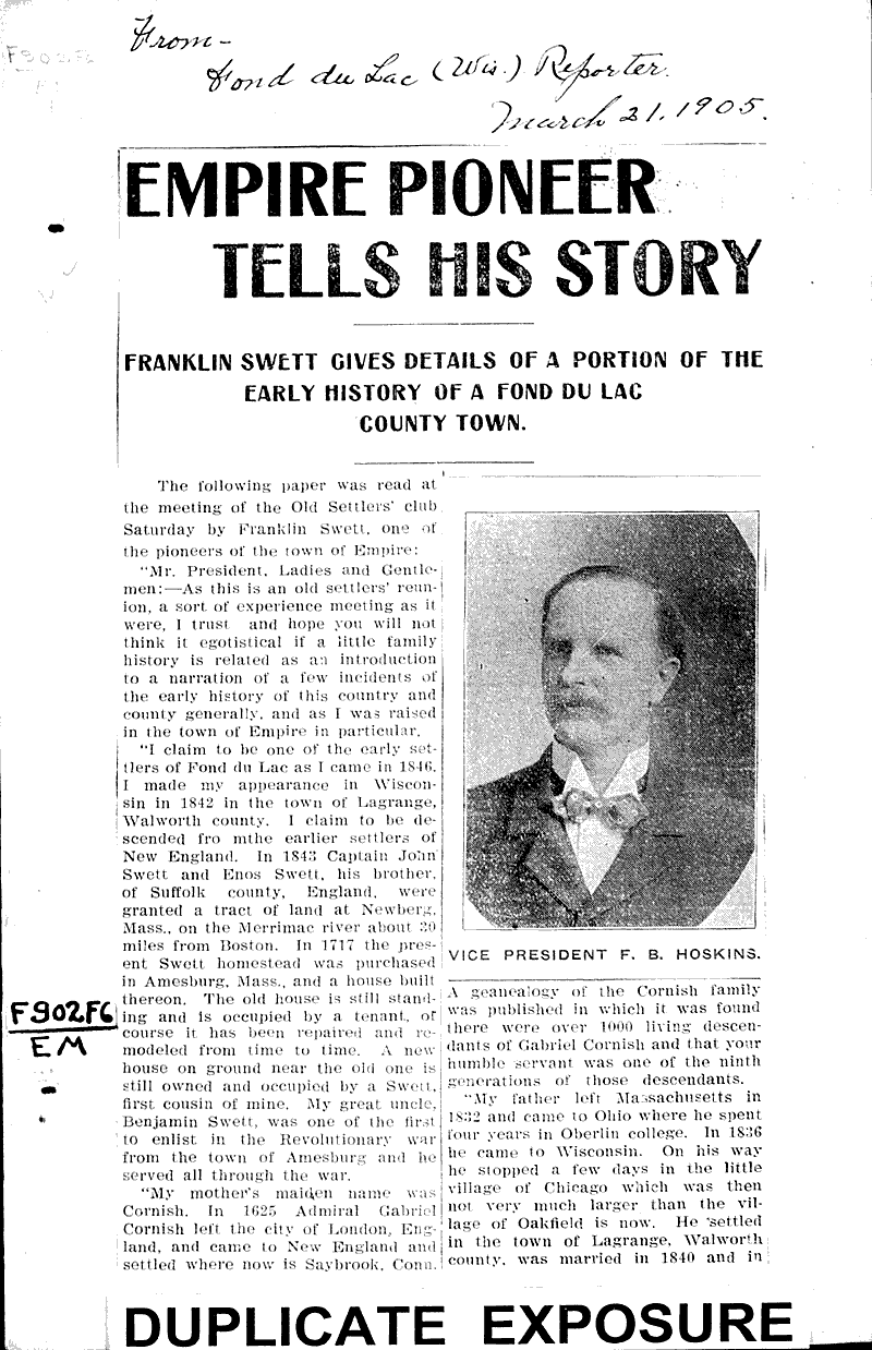  Source: Fond du Lac Daily Reporter Date: 1905-03-21