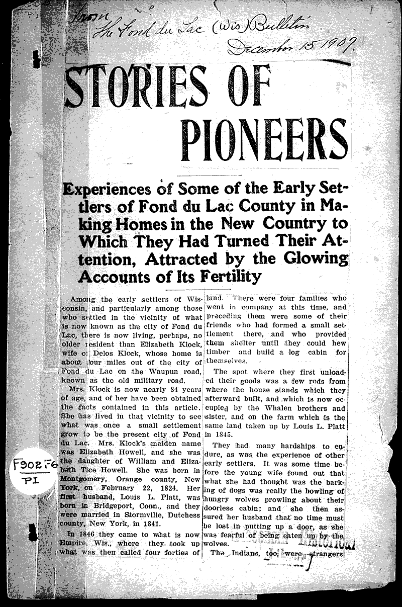  Source: Fond du Lac Bulletin Date: 1907-12-15