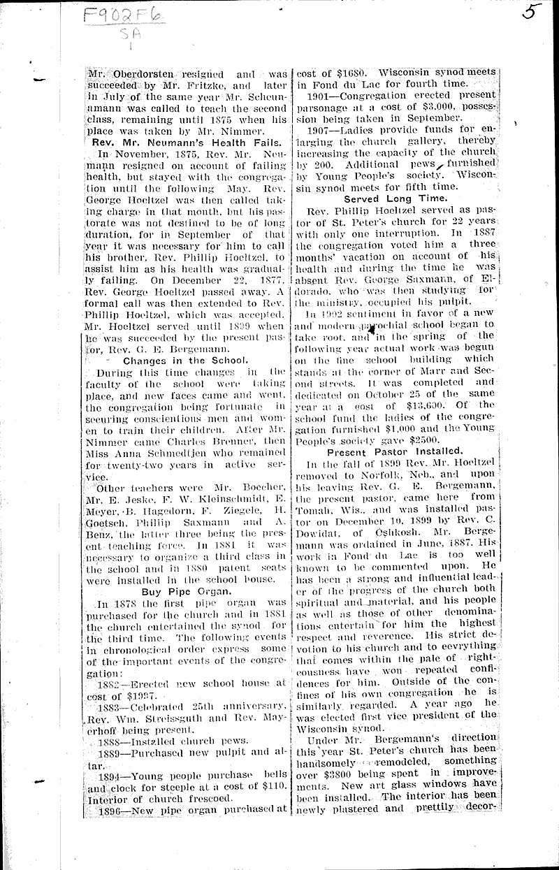  Source: Fond du Lac Commonwealth Topics: Church History Date: 1908-08-14