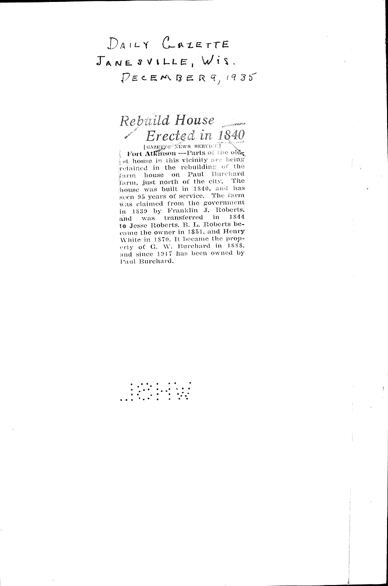  Source: Janesville Daily Gazette Topics: Architecture Date: 1935-12-09